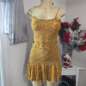 Aeropostale Yellow Floral Mini Dress